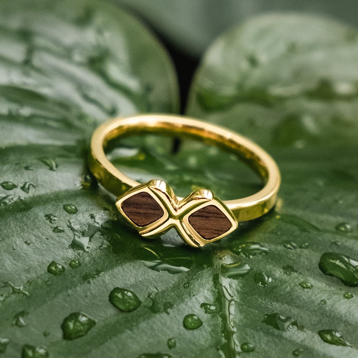 Mosaic Ring (Walnuss/Gold)