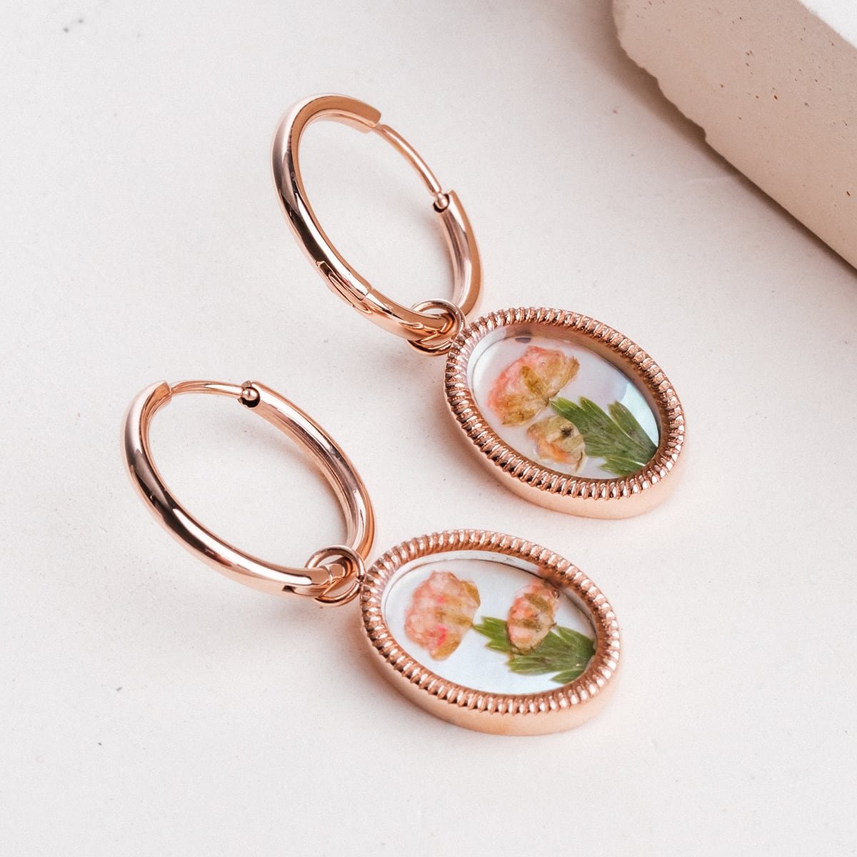 Boucles d’oreilles Wildflower (fleur/or rose)