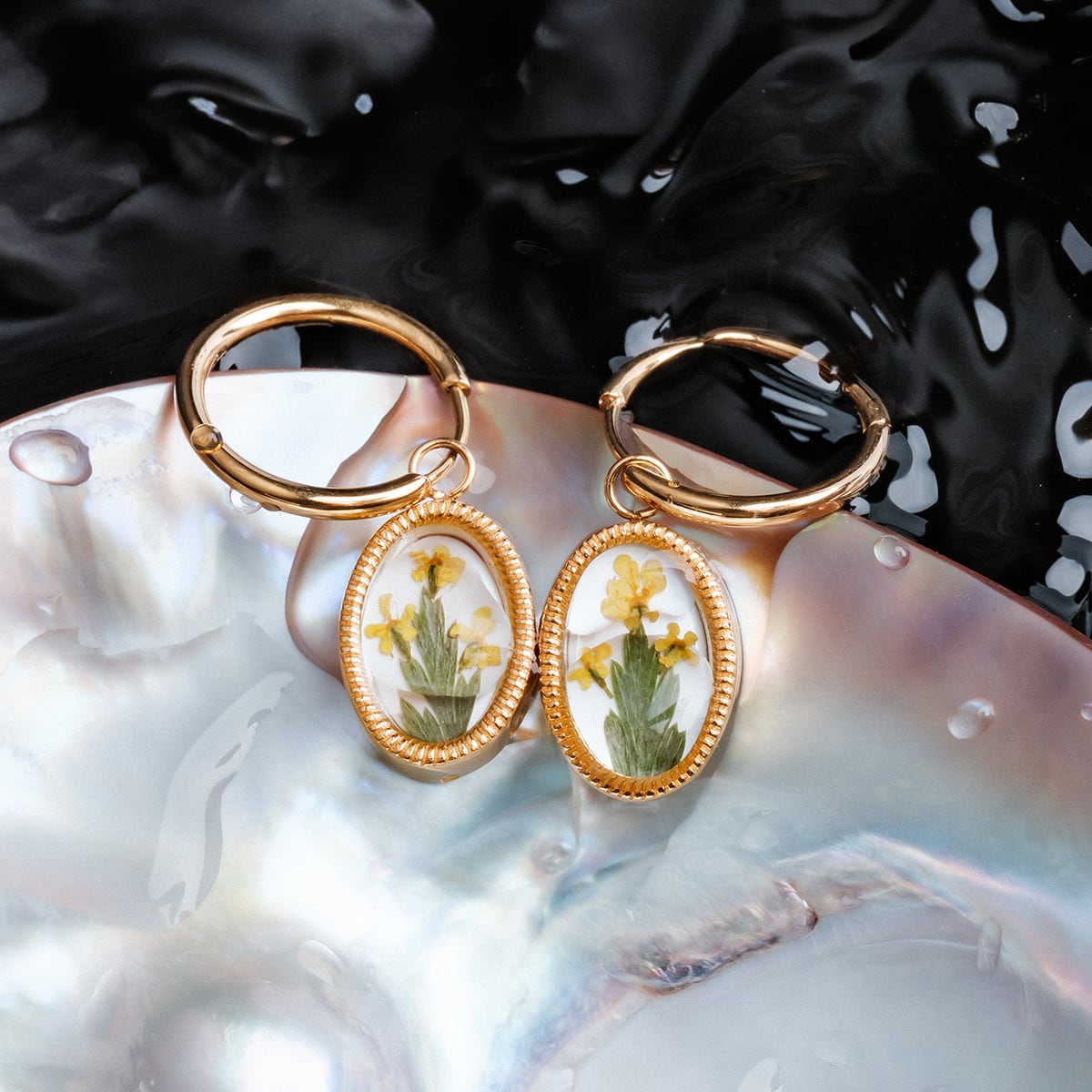 Boucles d'oreilles Wildflower (fleur/or)