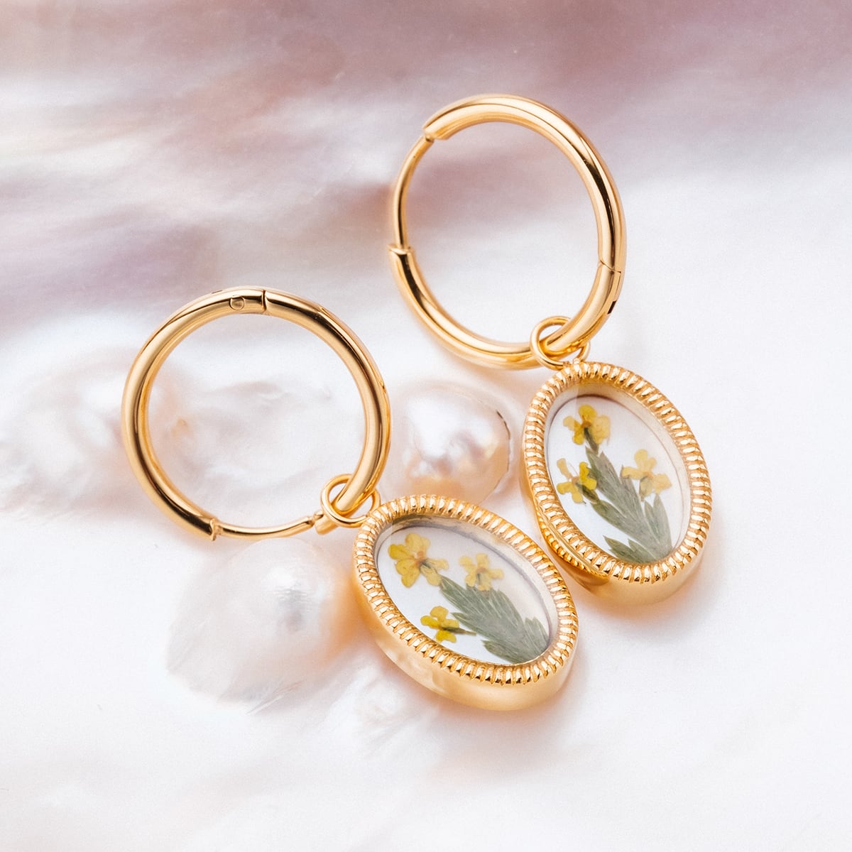 Boucles d'oreilles Wildflower (fleur/or)