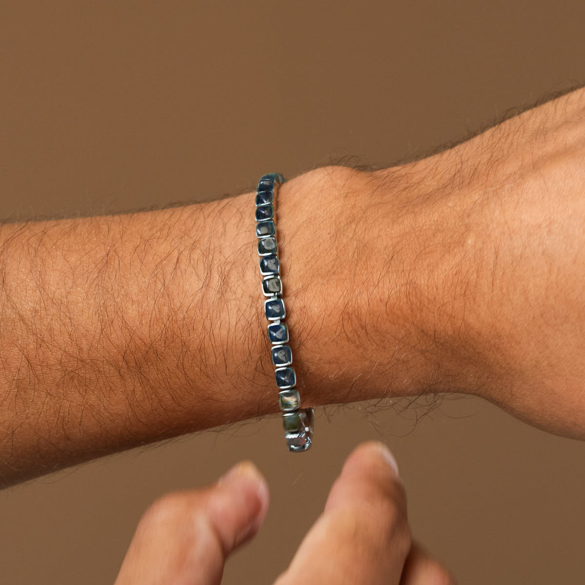 Bracciale “Peppered” (Labradorite/Argentato)