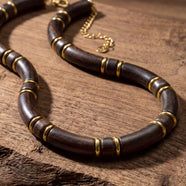 Savannah Necklace (Walnut/Gold)