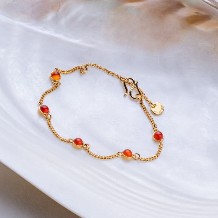 Dewdrops Bracelet (Chalcedony/Gold)