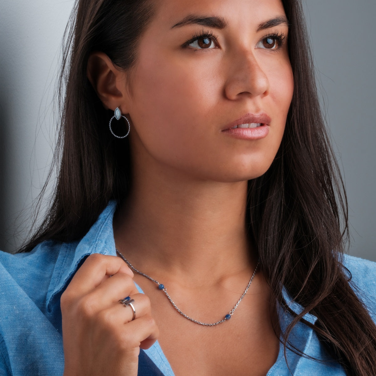 Dewdrops Necklace (Aventurine/Silver)