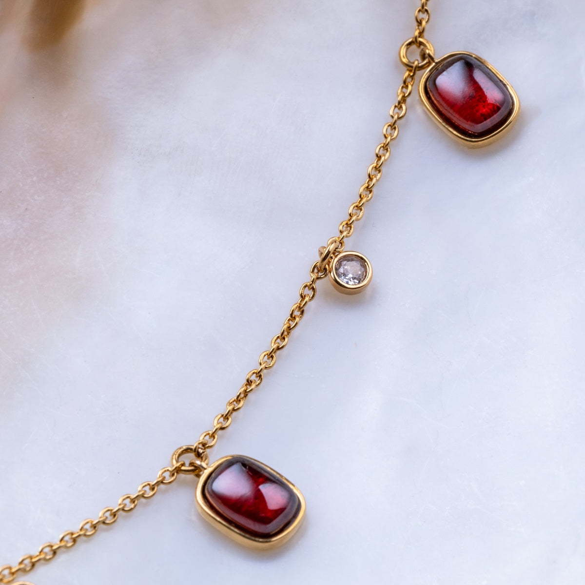 Collier Dewdrops (Grenat/Or)