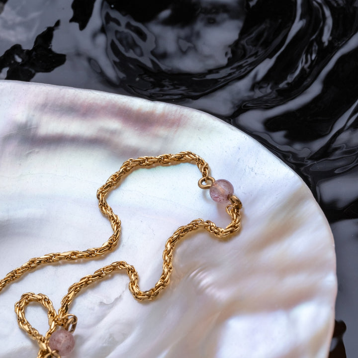 Dewdrops Necklace (Sunstone/Gold)