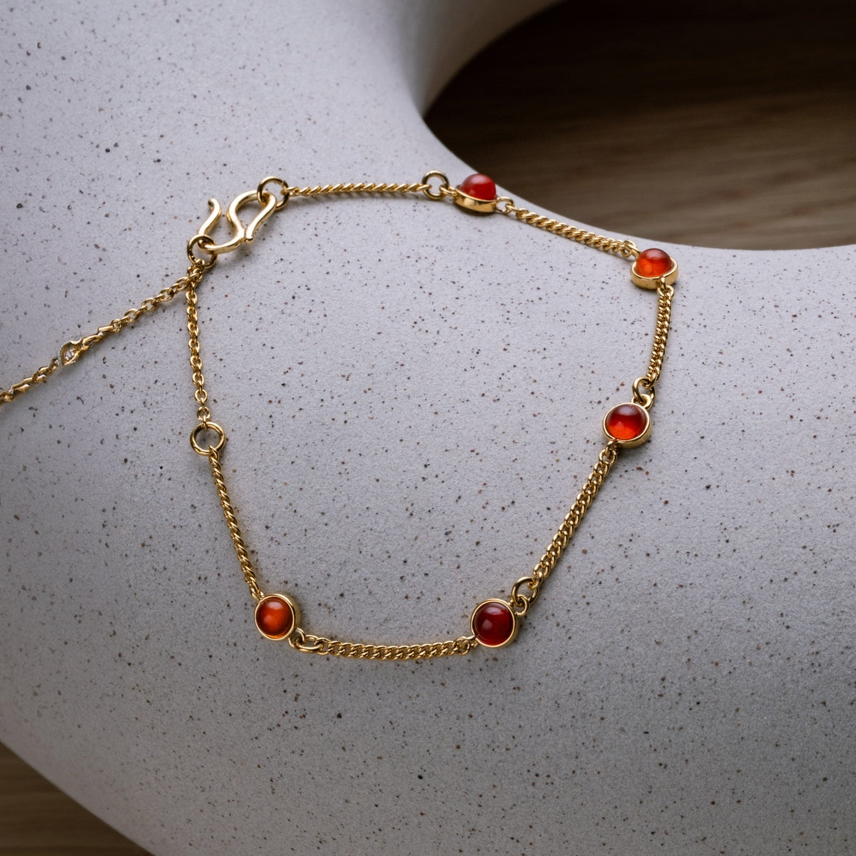 Bracelet Dewdrops (calcédoine/or)