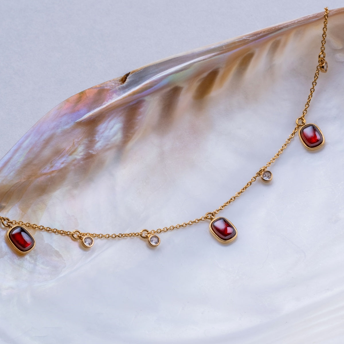 Collier Dewdrops (Grenat/Or)