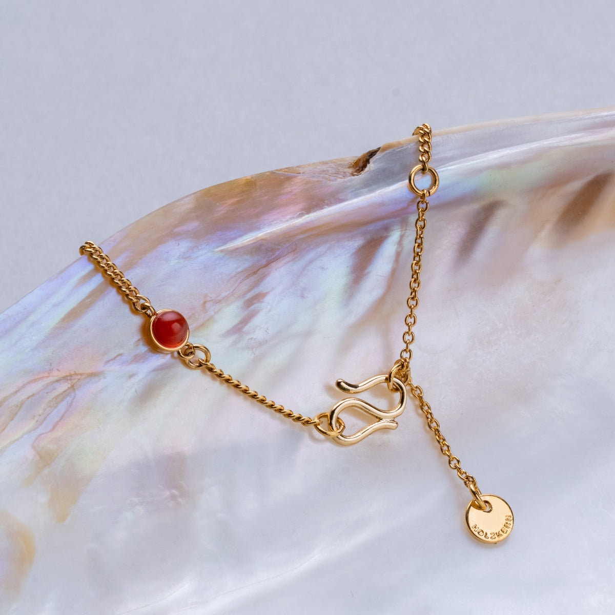 Bracelet Dewdrops (calcédoine/or)