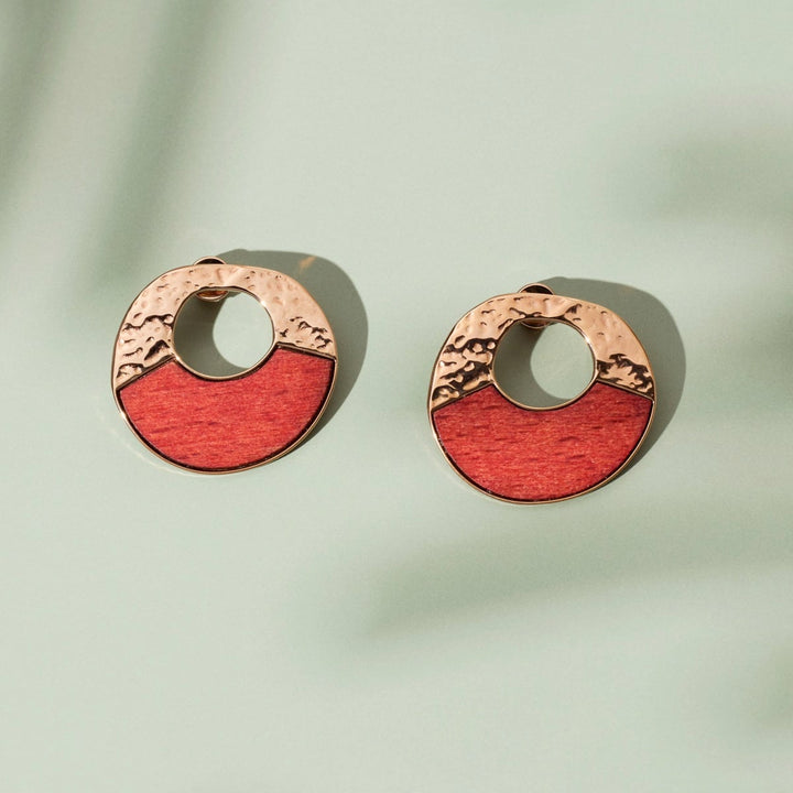 Sequoia Earrings (Walnut/Rose Gold) I