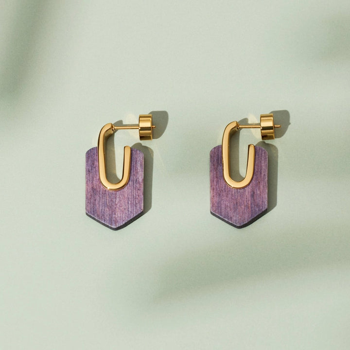 Sequoia Earrings (Amaranth/Gold)