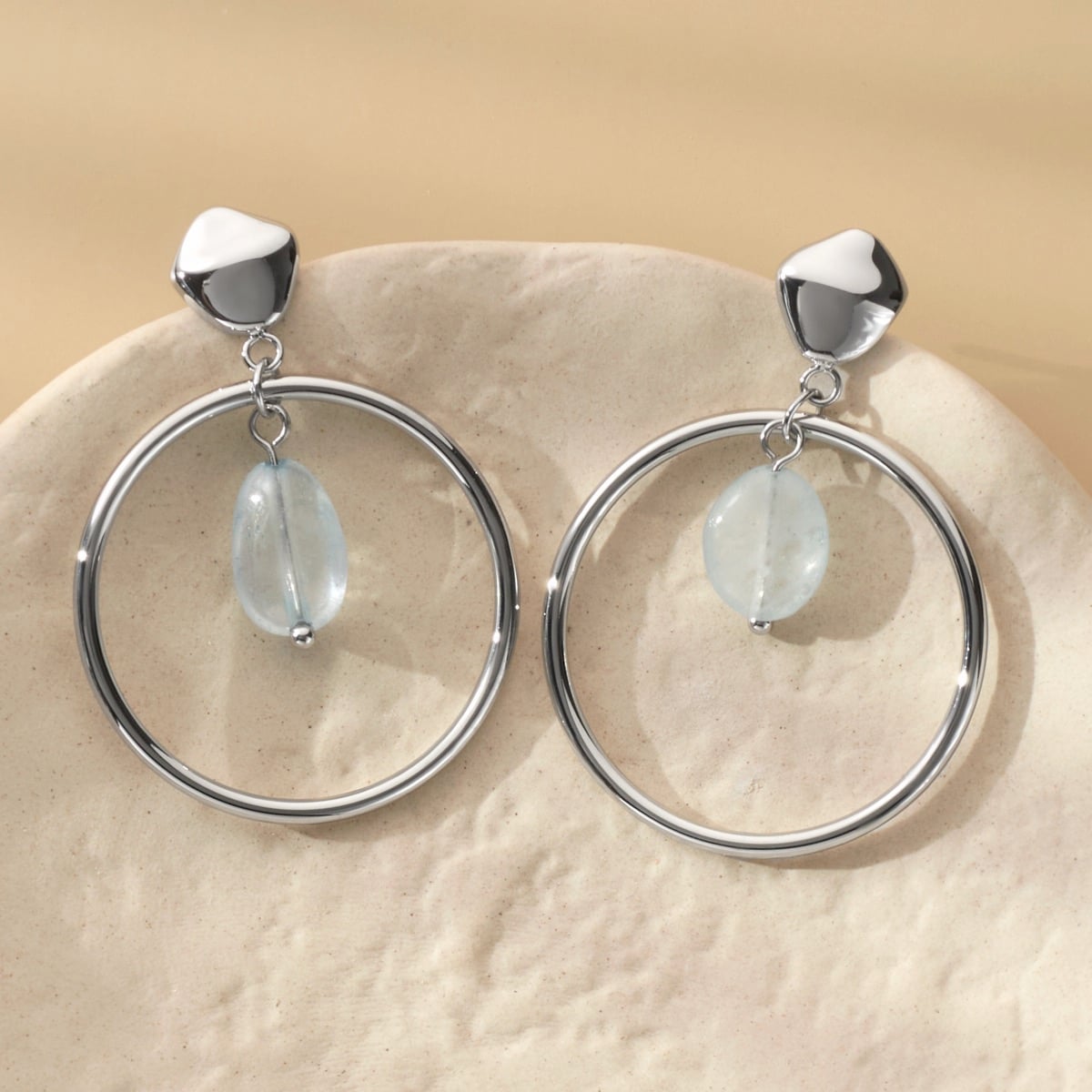 Boucles d’oreilles Fireworks (aigue-marine/argent)
