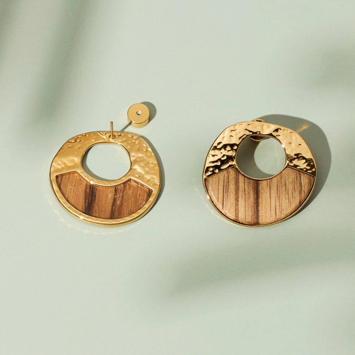 Boucles d’oreilles Sequoia (zebrawood/or) I