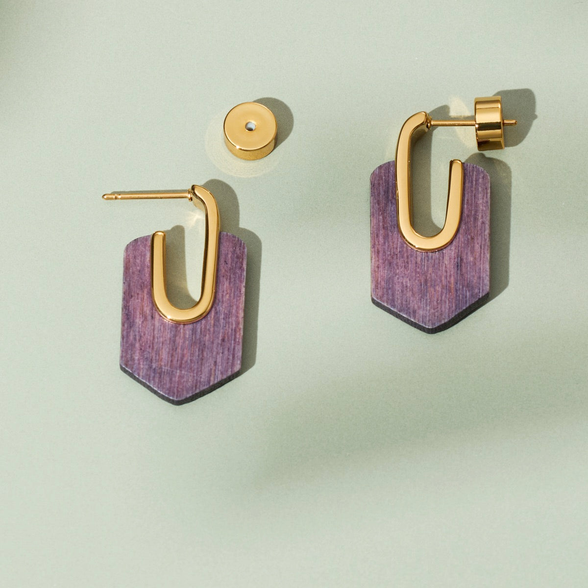 Pendientes Sequoia (Amaranto/Oro)