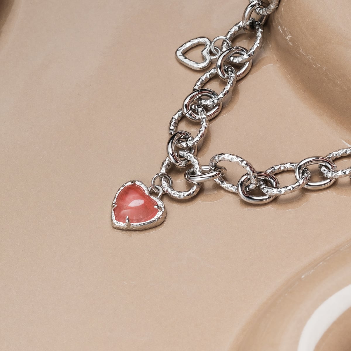 Bracelet Amorance (Quartz rose/argent)