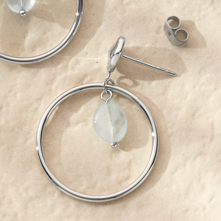 Fireworks Earrings (Aquamarine/Silver)