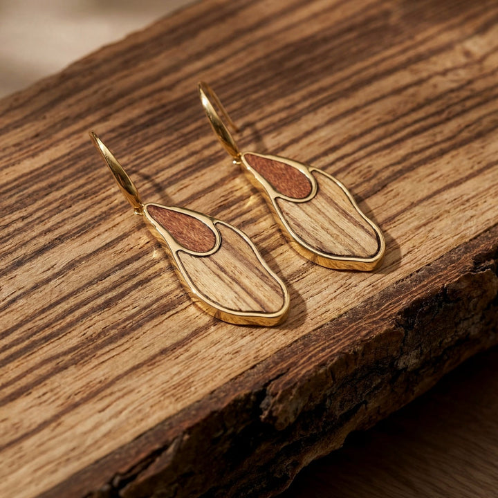 Sequoia Earrings (Zebrawood/Gold) Ii
