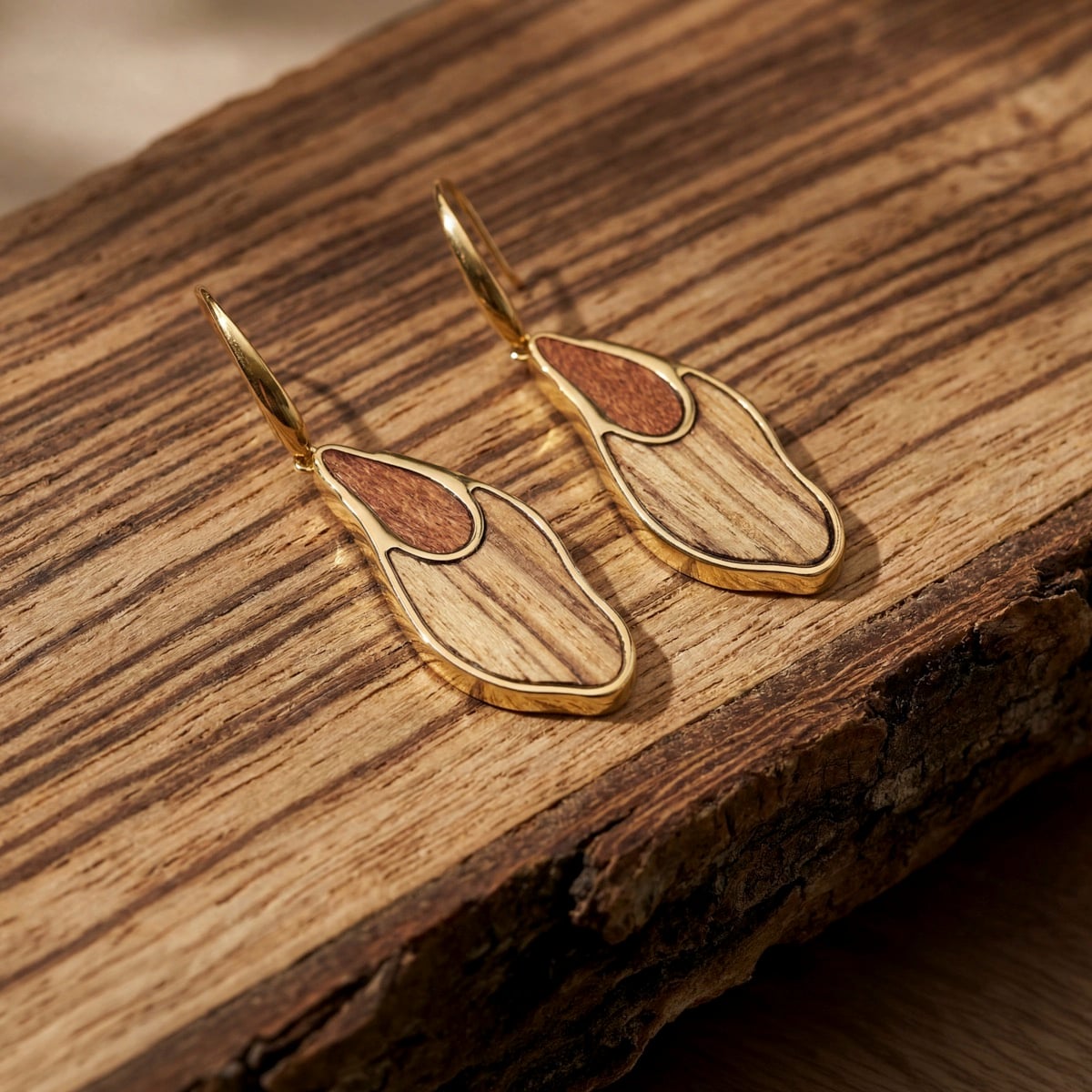 Sequoia Earrings (Zebrawood/Gold) Ii