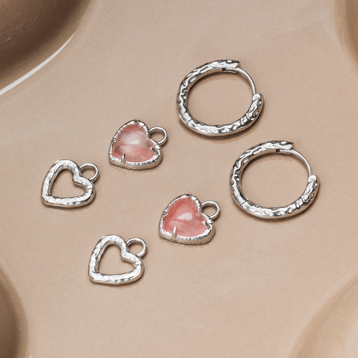 Amorance Earrings (Rose Quartz/Silver)