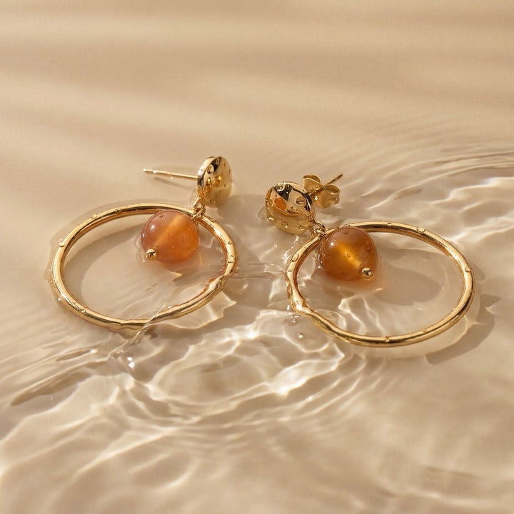 Fireworks Earrings (Agate/Gold)