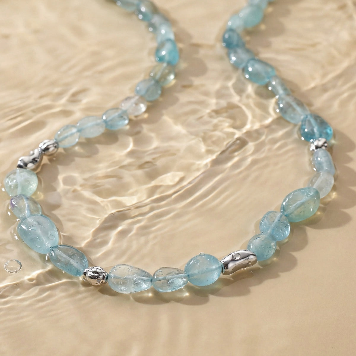Collar Fireworks (Aguamarina/Plata)