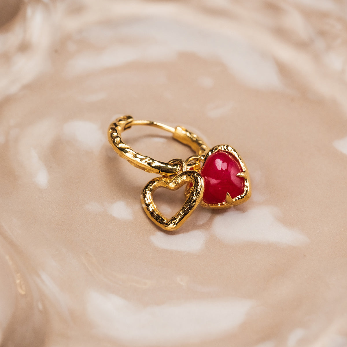 Boucles d’oreilles Amorance (calcédoine/or)
