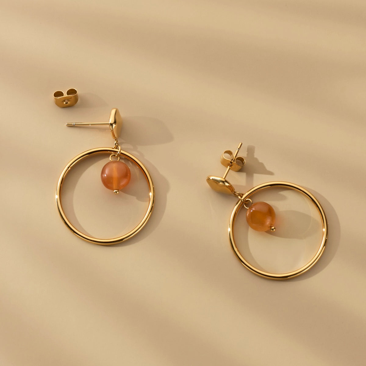 Boucles d’oreilles Fireworks (agate/or)