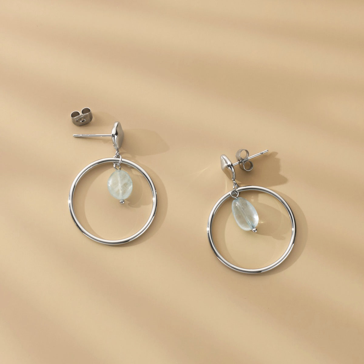 Boucles d’oreilles Fireworks (aigue-marine/argent)