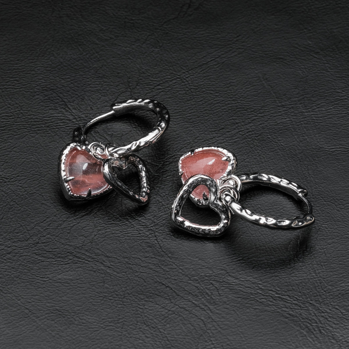 Amorance Earrings (Rose Quartz/Silver)