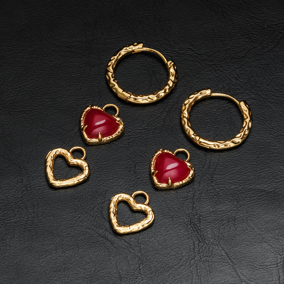 Boucles d’oreilles Amorance (calcédoine/or)