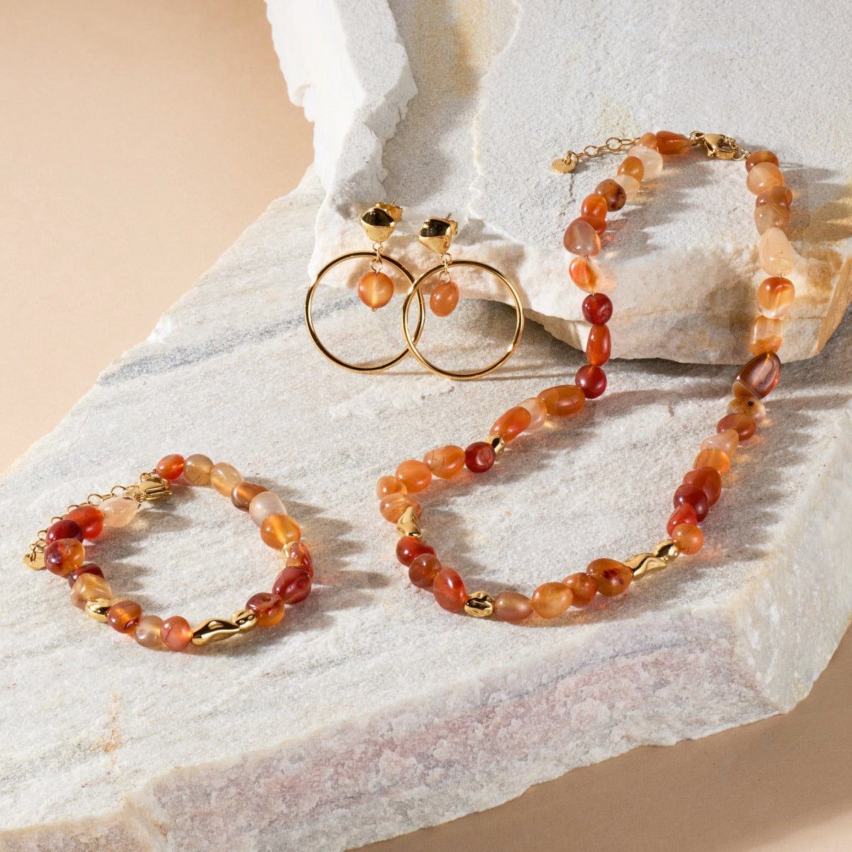 Boucles d’oreilles Fireworks (agate/or)